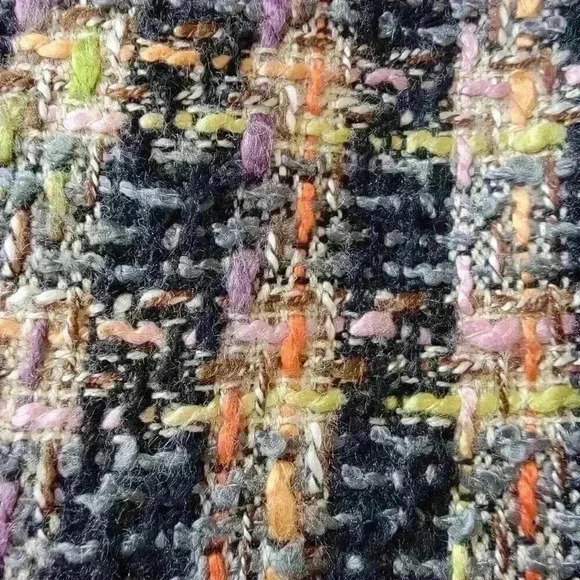 NorthStyle Blazer Jacket Womens Medium Black Colorful Tweed Mod Retro Swing - Picture 8 of 13